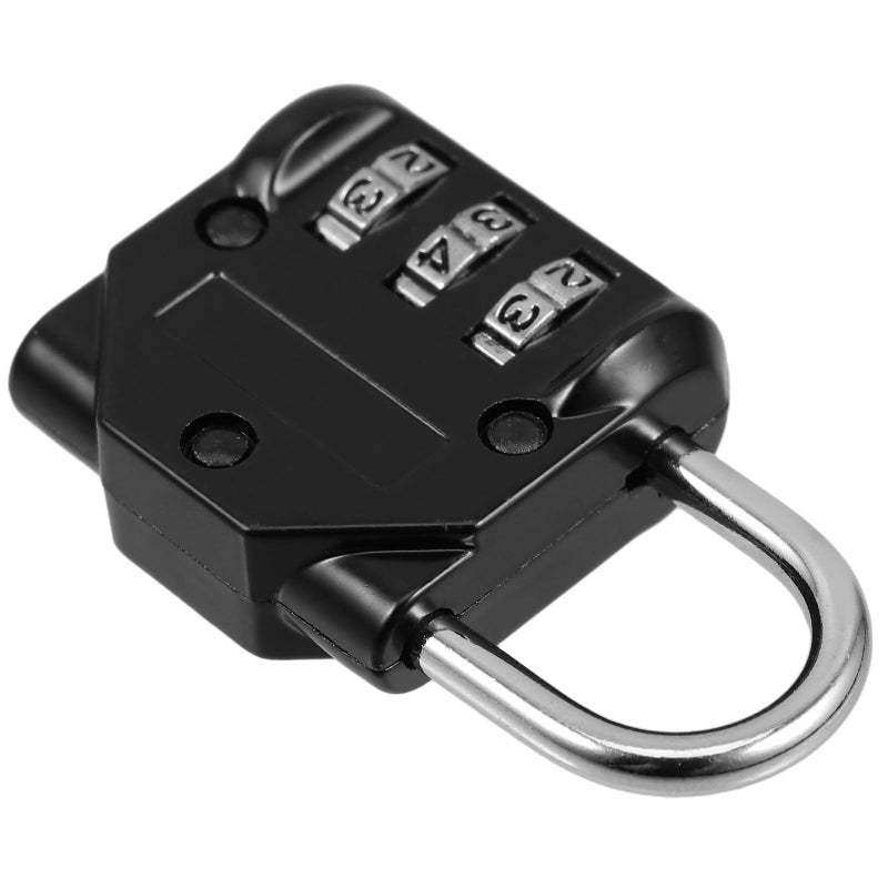 3 Digit Combination Padlock Weatherproof For Luggage Suitcase Gym Locker Outdoor Travel Black - Image 2