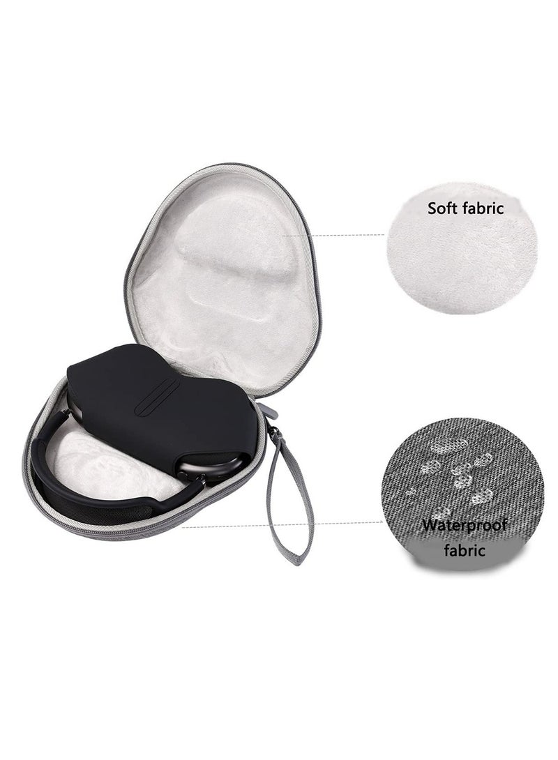Case Compatible with AirPods Max Earphone Storage Bag for AirPods Max Protective Cover Travel Storage Bag Hand Strap EVA Zipper Carrying Hard Case Cover - Image 2