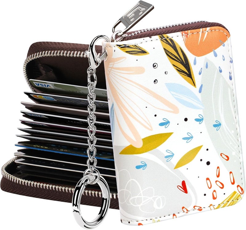 FurArt Zipper Wallet Women, RFID Blocking Credit Card Wallet, Business Card Holder, Compact Size KeyChain Wallet - Image 1