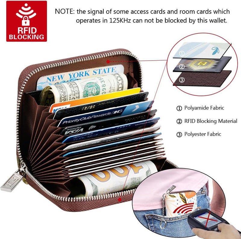 FurArt Zipper Wallet Women, RFID Blocking Credit Card Wallet, Business Card Holder, Compact Size KeyChain Wallet - Image 5