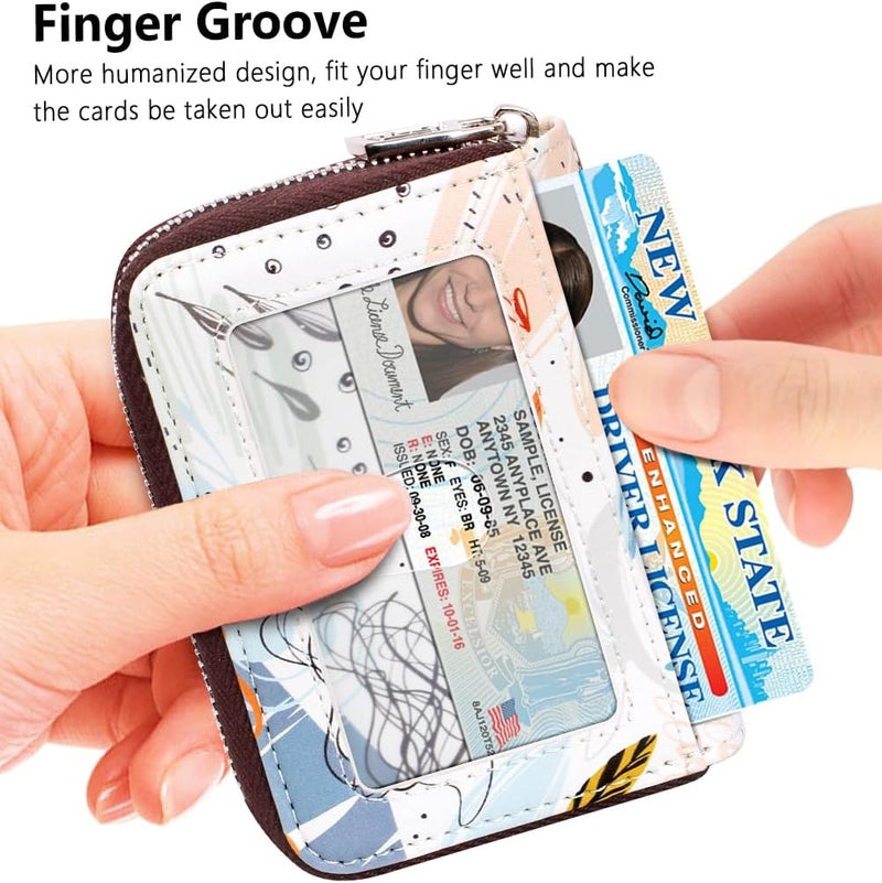 FurArt Zipper Wallet Women, RFID Blocking Credit Card Wallet, Business Card Holder, Compact Size KeyChain Wallet - Image 2