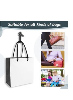 KASTWAVE 3 Pieces Instant Bag Hook Bag Hanger Collection, Purse Handbag Hook Hanger Holder Set Mobile Phone Holder Foldable Stylish Swivel Hanger for Table Desk, Handbag Storage, Elastic Cap Clips Hat (Black)  - Image 3