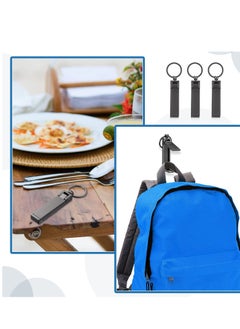 KASTWAVE 3 Pieces Instant Bag Hook Bag Hanger Collection, Purse Handbag Hook Hanger Holder Set Mobile Phone Holder Foldable Stylish Swivel Hanger for Table Desk, Handbag Storage, Elastic Cap Clips Hat (Black)  - Image 2