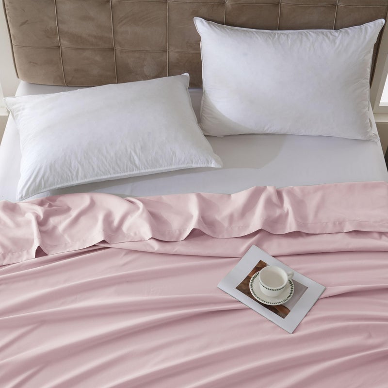 ZPECC Bulk Flat Sheets Only Full Size 6 Pack  Easy Sort Top Bed Sheet by Color-Coded Hem Threads  Soft Durable Brushed Microfiber Fabric Hotel Airb&bs Essentials for Hosts  81 ""x96 ""  Pink - Image 5