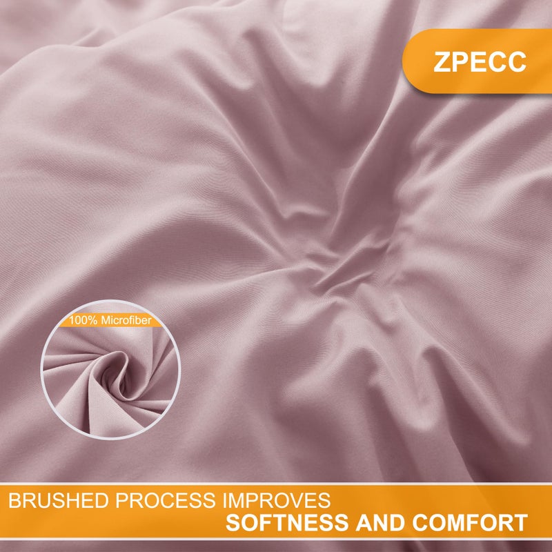 ZPECC Bulk Flat Sheets Only Full Size 6 Pack  Easy Sort Top Bed Sheet by Color-Coded Hem Threads  Soft Durable Brushed Microfiber Fabric Hotel Airb&bs Essentials for Hosts  81 ""x96 ""  Pink - Image 2