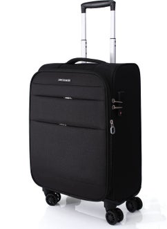 pierre cardin Plain 4200 Small Size Ultra Light Lightweight Luxury Fabric Wheeled Suitcase Black Water Yes Casual Small  - Image 1