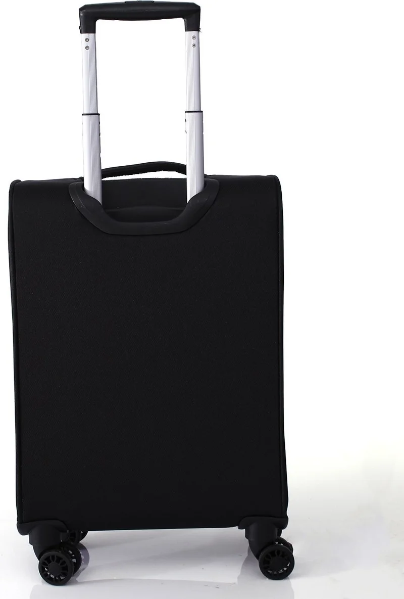 pierre cardin Plain 4200 Small Size Ultra Light Lightweight Luxury Fabric Wheeled Suitcase Black Water Yes Casual Small