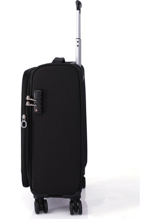 pierre cardin Plain 4200 Small Size Ultra Light Lightweight Luxury Fabric Wheeled Suitcase Black Water Yes Casual Small  - Image 3