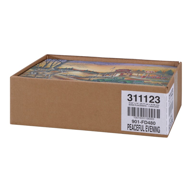 Hoffmaster 311123 Peaceful Evening Placemat  9.75"" Length x 14"" Width (Pack of 1000) - Image 2