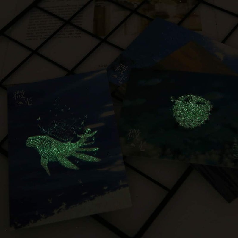 30pcs Vintage Luminous Postcard Glow In The Dark Ocean Greeting Post Card - Image 5