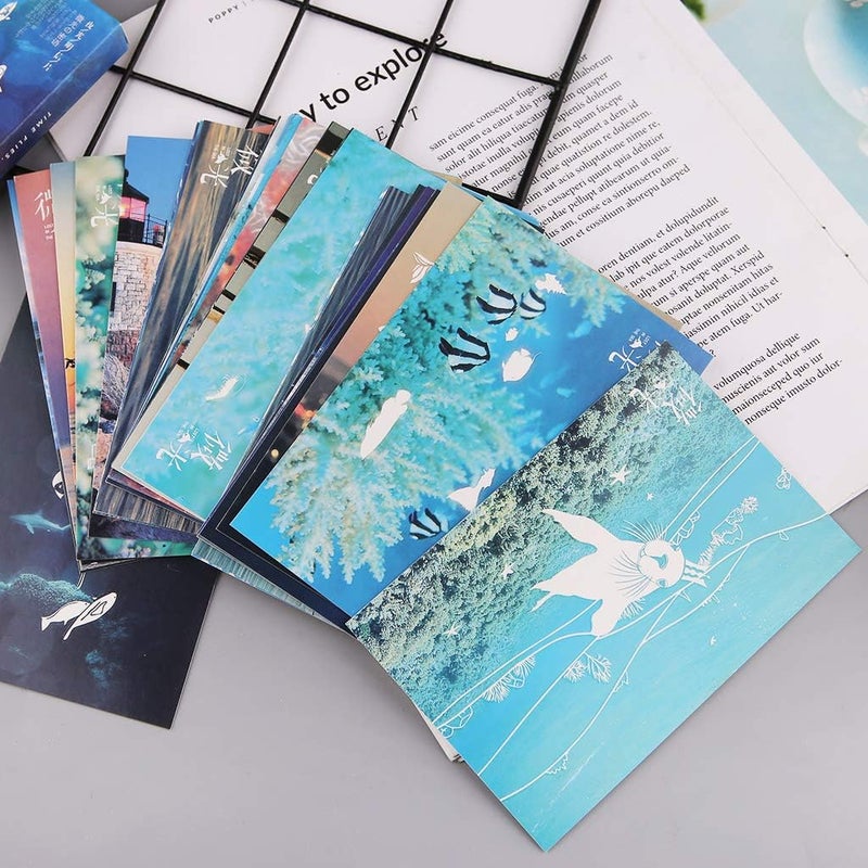 30pcs Vintage Luminous Postcard Glow In The Dark Ocean Greeting Post Card - Image 3