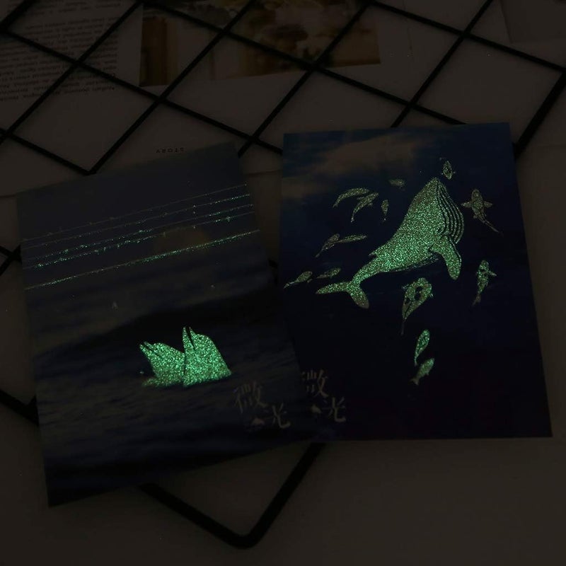 30pcs Vintage Luminous Postcard Glow In The Dark Ocean Greeting Post Card - Image 4