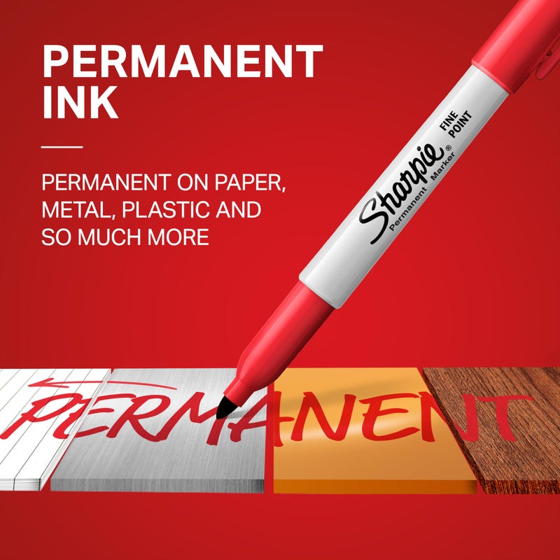 Sharpie مجموعة ماركر شاربى الدائمة النهائية، ماركرات ذات طرف رفيع وطرف عادي، رائعة للمعلمين ولوازم الفصول الدراسية، لوازم فنية، مجموعة ماركرات بالجملة، ألوان متنوعة، 72 قطعة - Image 2