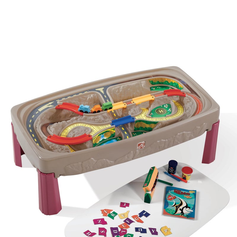 Step2 Deluxe Canyon Road Train & Track Table, Kids Activity Table for Cars, Cover Included, Made of Durable Plastic, Includes 3-Piece Train Set, For Toddlers 3+ Years Old - Image 4