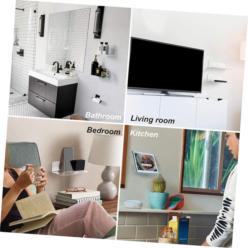 Black Sound Storage Brackets Wall Mounted Display Shelves for Home Speakers Audio Equipment - Image 5