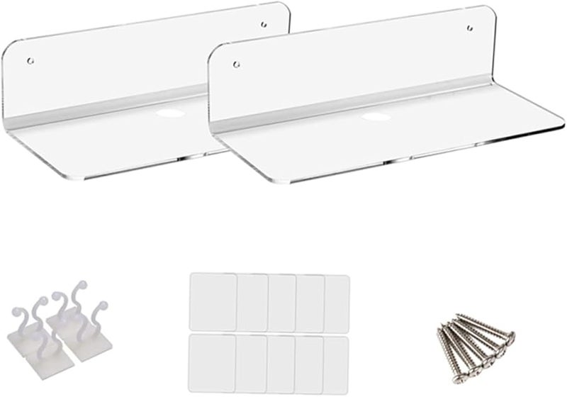 Black Sound Storage Brackets Wall Mounted Display Shelves for Home Speakers Audio Equipment - Image 1