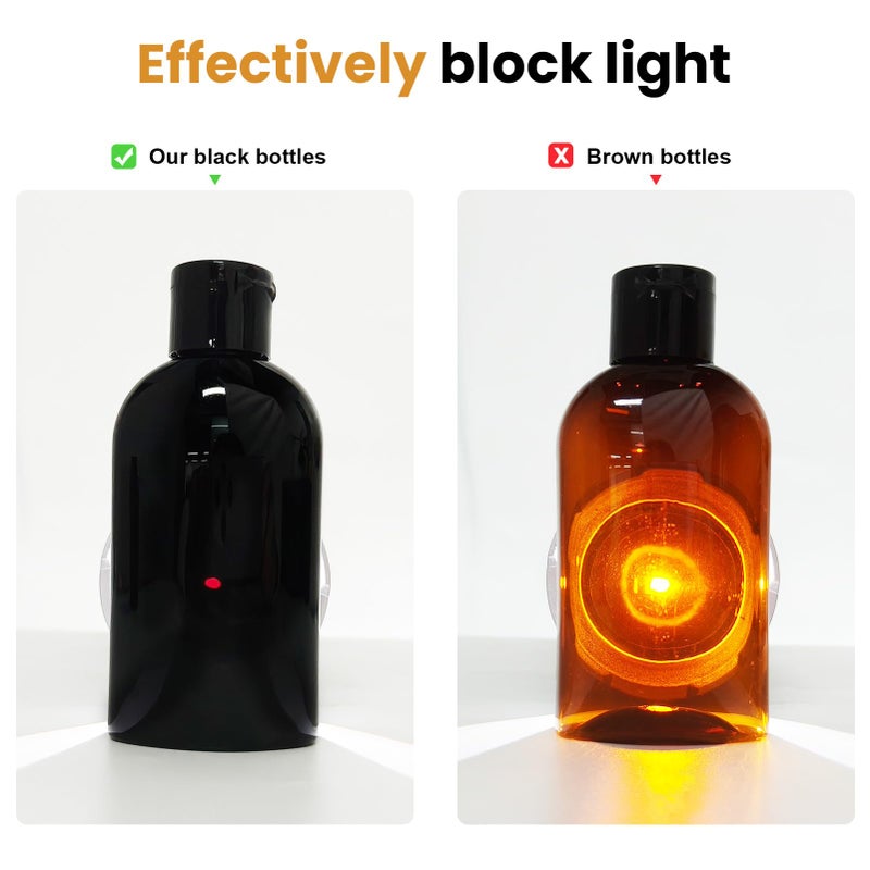 Cosywell Travel Bottles for Toiletries 4pcs 3.4oz Travel Shampoo and Conditioner Bottles TSA Approved Travel Size Containers Leak Proof Small Plastic Squeeze Bottles with Flip Cap(Black) - Image 4