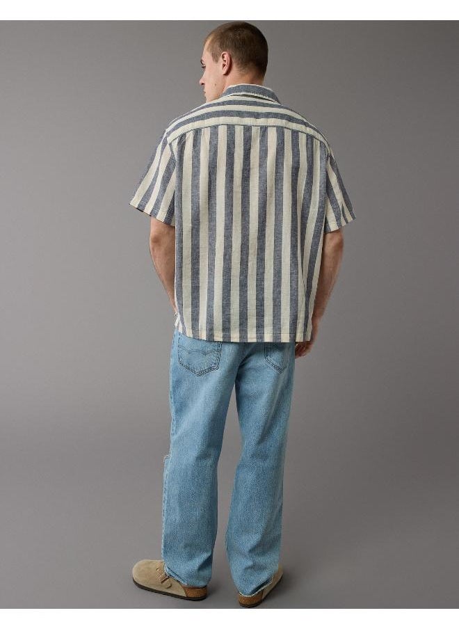 Striped Button-Up Poolside Shirt