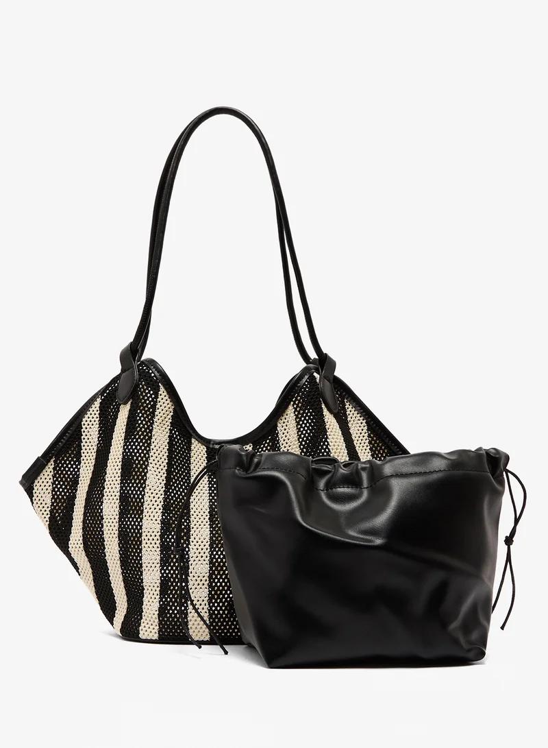 جينجر حقيبة يد من الرافييا بنقش بارز