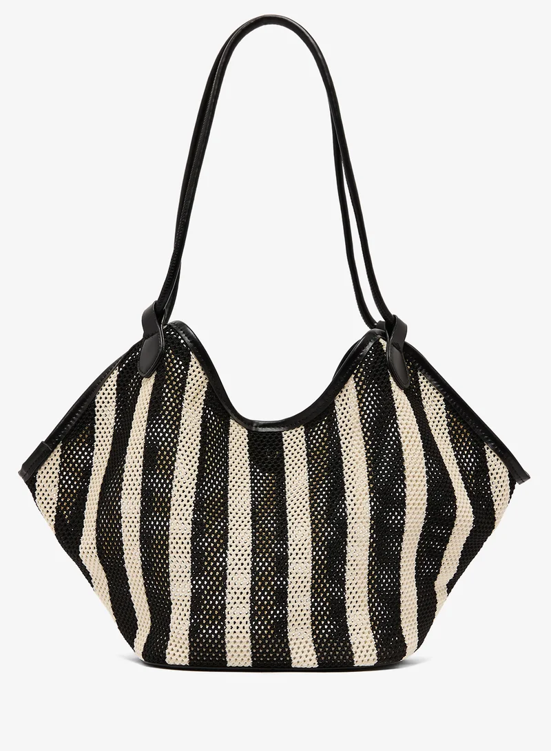 جينجر حقيبة يد من الرافييا بنقش بارز