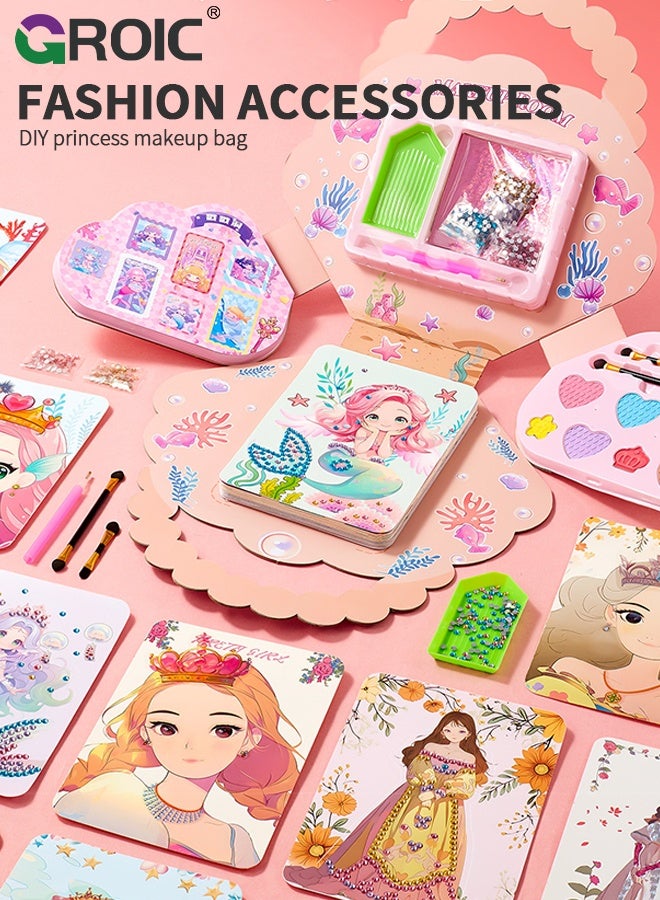 GROIC 15 Styles Princess Art Craft Kits, Paper Craft Kits - Paper Makeup DIY Toy with Diamond Painting & Princess Dress Up Set, Dress Up Sticker Books, Travel Ideal Toys for Girls Ages 4 5 6 7 8 9+ Year Old - Image 3