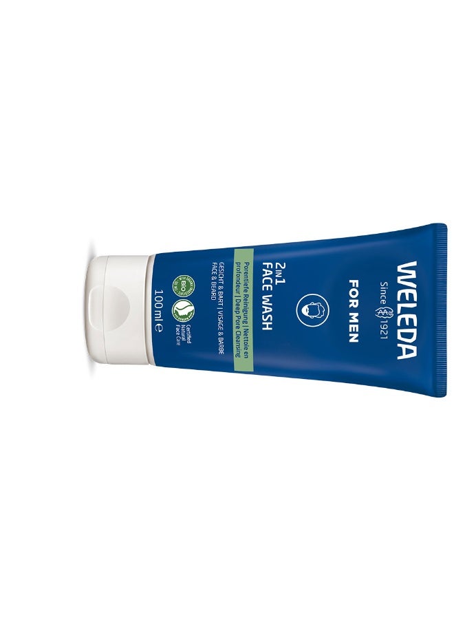 Weleda For Men 2 In 1 Face & Beard Cleansing Gel 100ml - Image 2