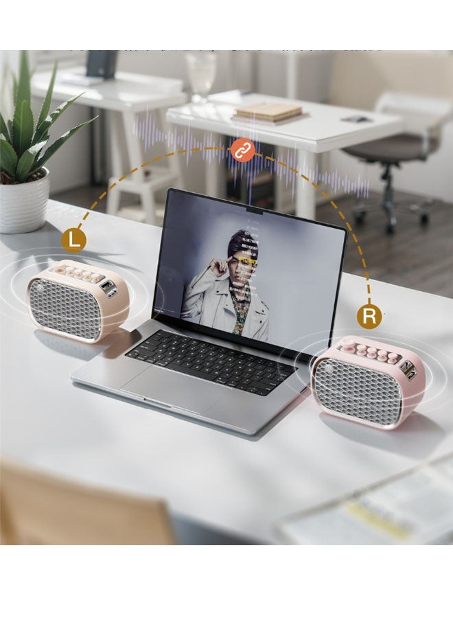 نيوترل مكبر صوت بلوتوث صغير متعدد الوظائف P13 صغير الحجم وسهل الحمل، مثالي للاستماع إلى الموسيقى وإجراء المكالمات والاستماع إلى البث الإذاعي. مثالي لحفلات أعياد الميلاد وتناول الطعام في الهواء الطلق وفترات الاسترخاء والتأمل وغيرها. (وردي) - Image 3