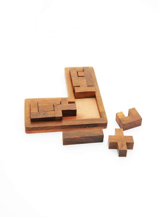 Mittimate L Shaped Pentomino Puzzle for Kids Age 6 to 10 Year Old I Brain Development Wooden Jigsaw Puzzle Toys & Game for Birthday Gift - Image 1