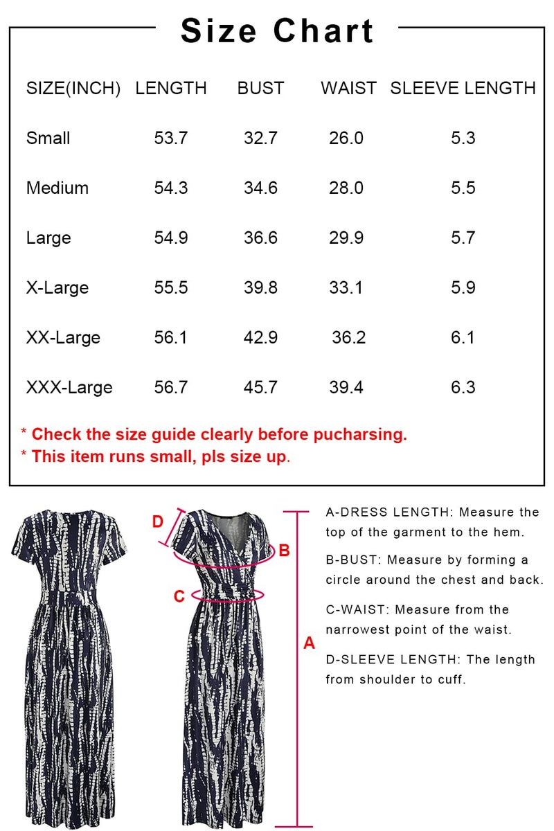 OUGES Women's V-Neck Pattern Pocket Maxi Long Maternity Dress(Floral-26,L) - Image 2