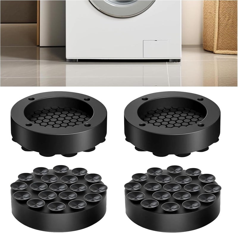 Zocipro Pack of 4 Vibration Damper Washing Machine, Universal Shock Absorber for Washing Machine Base, Rubber Shock Absorber, Non-Slip Vibration Damper with Suction Cup for Washing Machines - Image 1