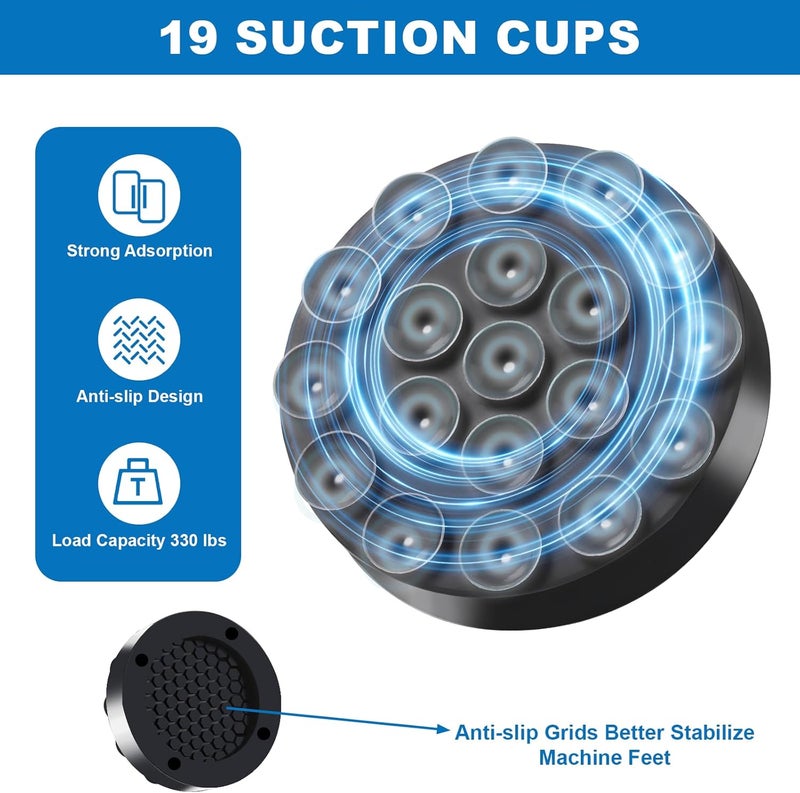 Zocipro Pack of 4 Vibration Damper Washing Machine, Universal Shock Absorber for Washing Machine Base, Rubber Shock Absorber, Non-Slip Vibration Damper with Suction Cup for Washing Machines - Image 3
