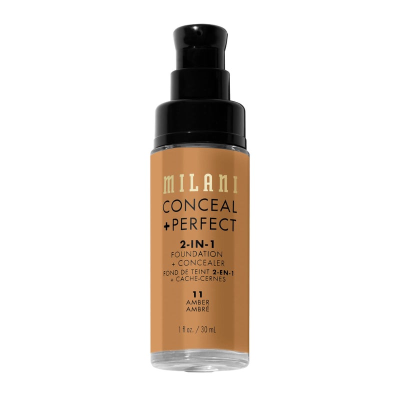 Milani Conceal + Perfect 2-in-1 Foundation + Concealer for a Flawless Complexion, Under Eye Corrector, Cover Redness and Imperfections, Waterproof and Sweatproof - Amber - Image 4