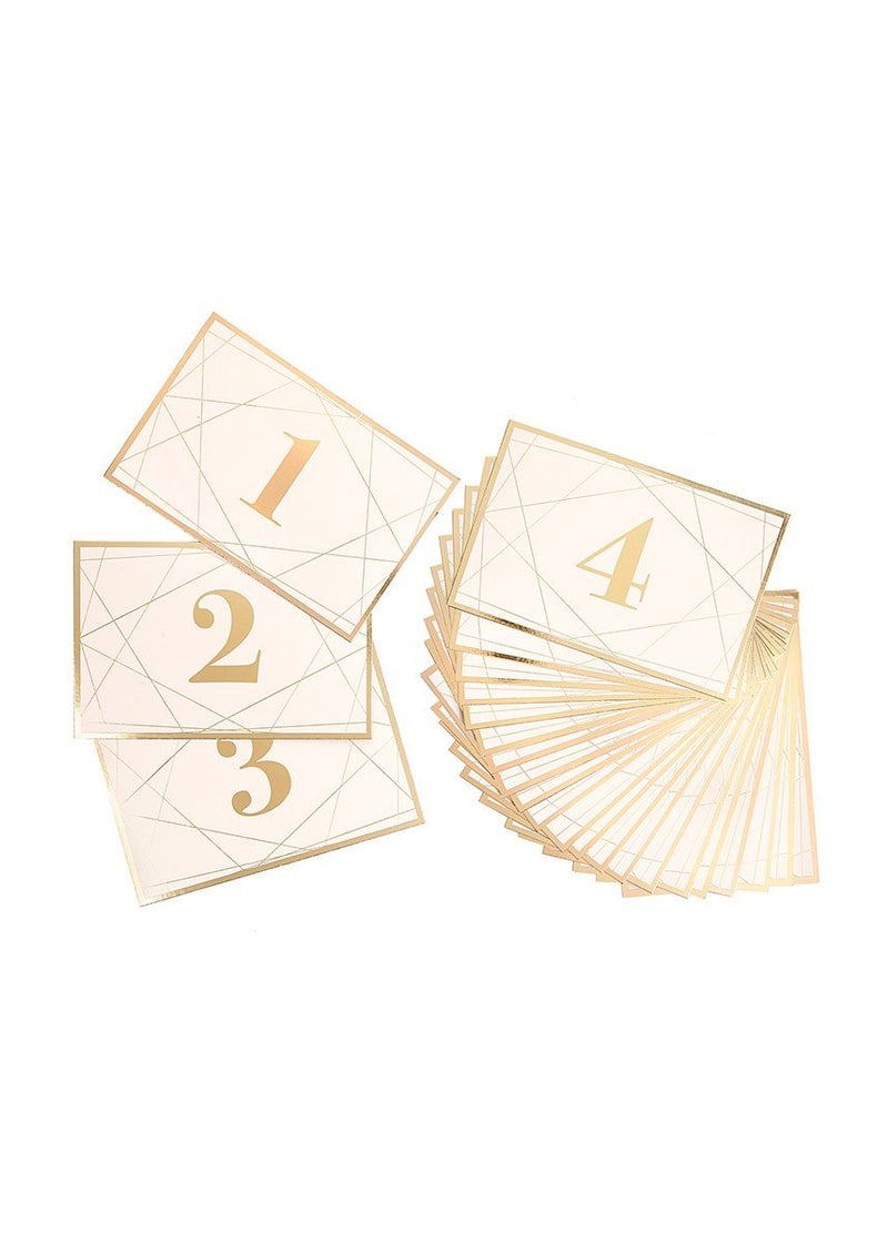Darice David Tutera Modern Geometric Gold Foil Table Number Cards 25 Piece