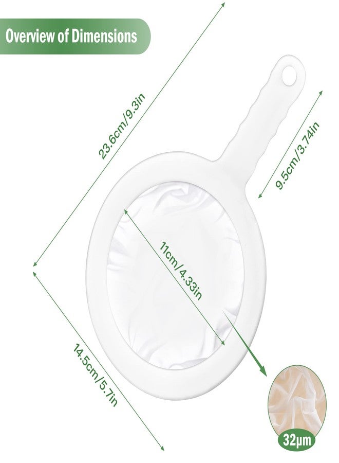 Elesunory 2PCS 450 Mesh Fine Mesh Filter with PP Material Non-Slip Anti-Scalding Handle Safe and Durable Sieve for Kitchen Tea Soy Milk Coffee Juice, 12.72x6.85x3.86 inch - Image 4