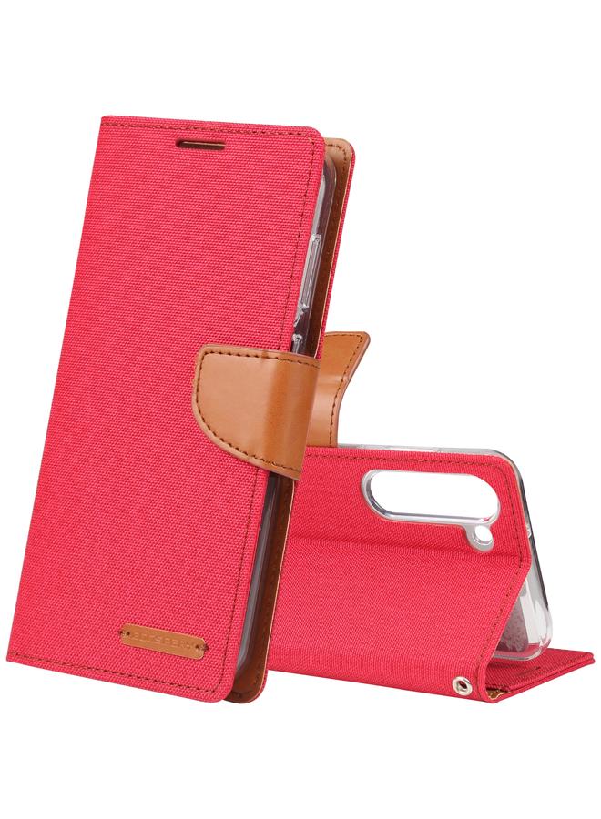 GOOSPERY Case For Samsung Galaxy S23 5G CANVAS DIARY Fabric Texture Flip Leather Phone Case - Image 1