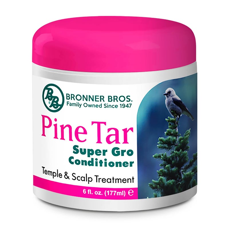 Bronner Bros BB Pine Tar Super Gro Conditioning Temple  Scalp Treatment for Dandruff  Soothes Dry Itchy Scalp Moisturizer  Deep Conditioner  With Pine Tar Salicylic Acid  Lanolin  6 oz