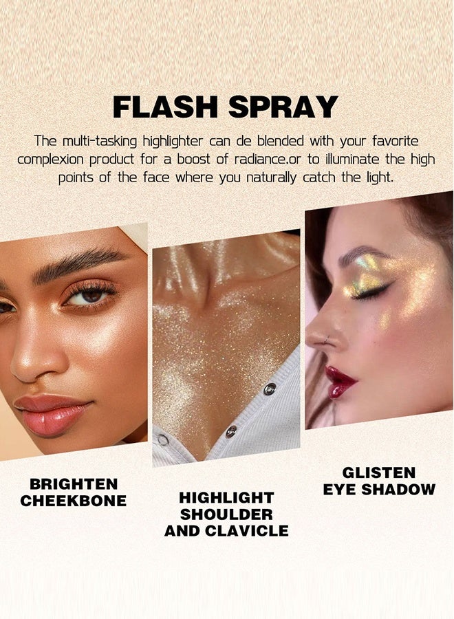 Julystar Fairy Highlight Body Spray 03, Facial Contouring Fine Shimmering Liquid Highlighter, Long-Lasting Sweatproof Stage Makeup Glitter Highlighter Powder Body Spray - 3.5G - Image 5