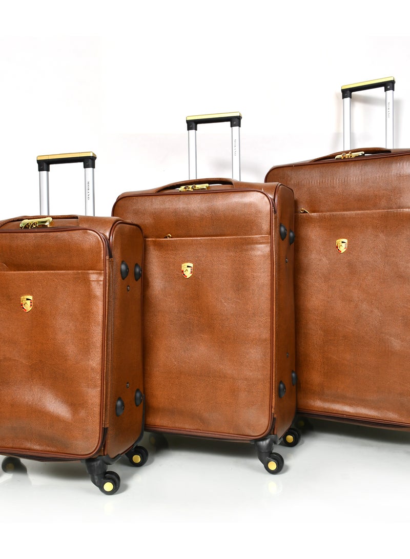 مورانو طقم حقائب سفر ماركة مورانو جلد 4 قطع  مقاس 32/28/24/20 بوصة - Image 2