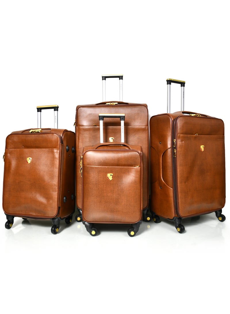 مورانو طقم حقائب سفر ماركة مورانو جلد 4 قطع  مقاس 32/28/24/20 بوصة - Image 1