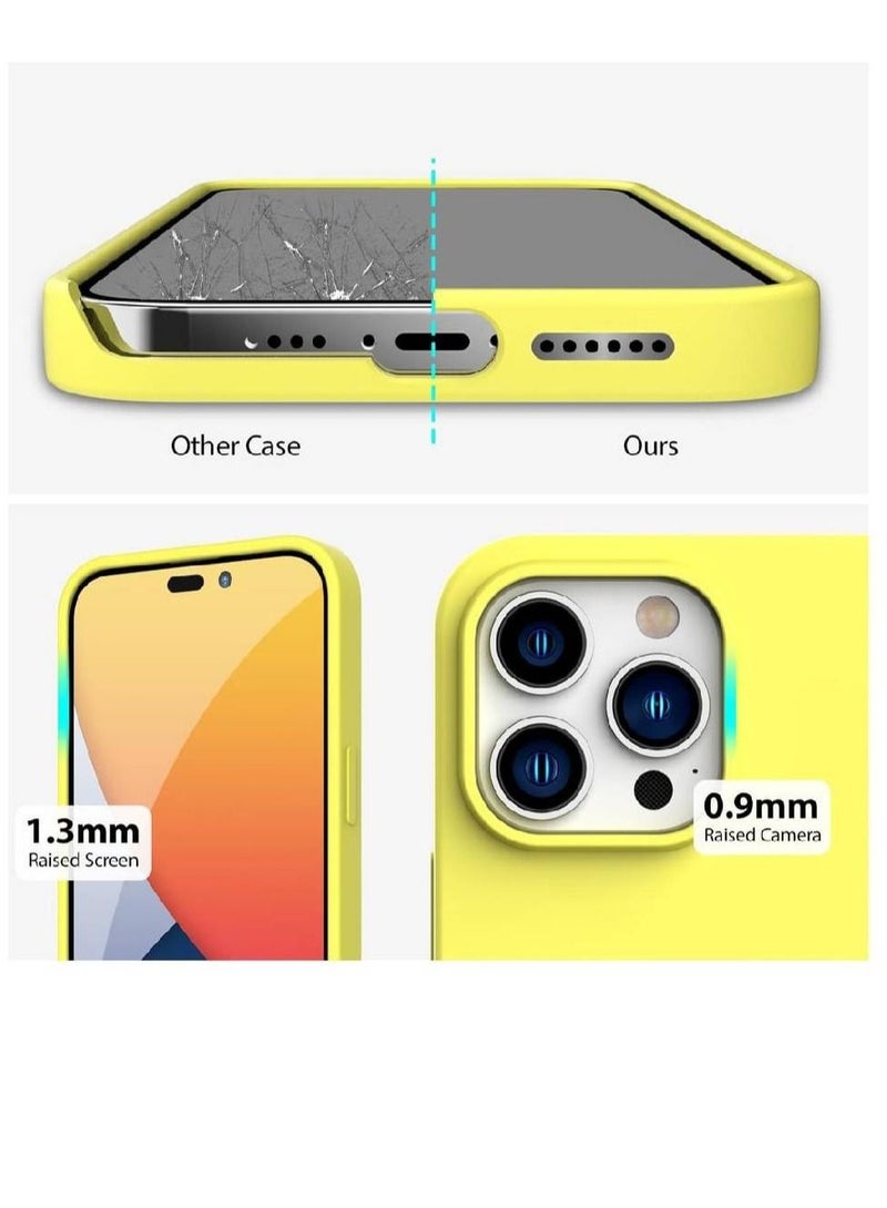 GENNEXT Soft Silicone Anti-Scratch Gel Rubber Shockproof Protective Case Cover For iPhone 14 Pro Yellow - Image 2