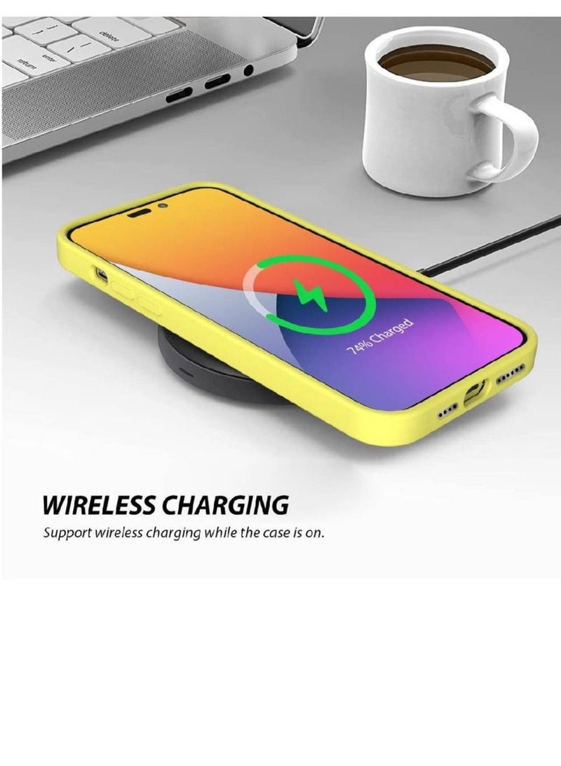 GENNEXT Soft Silicone Anti-Scratch Gel Rubber Shockproof Protective Case Cover For iPhone 14 Pro Yellow - Image 3