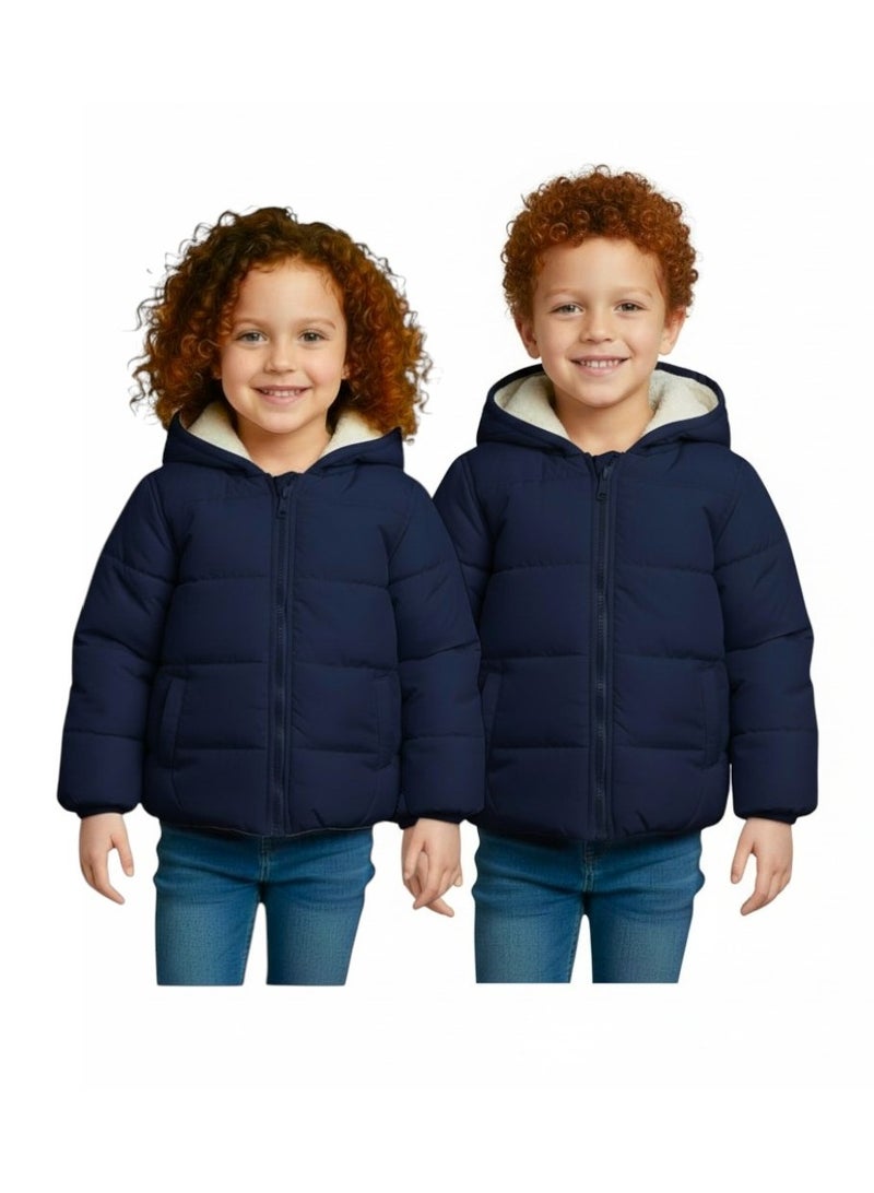 بيبي كو جاكيت واتربروف كحلى مبطن فليس - Image 1