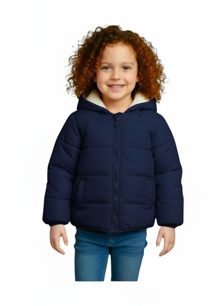 بيبي كو جاكيت واتربروف كحلى مبطن فليس - Image 2