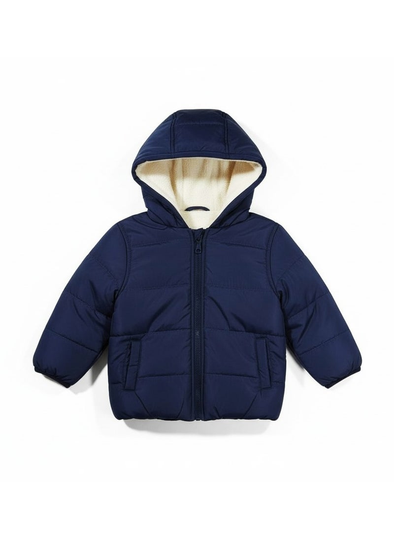 بيبي كو جاكيت واتربروف كحلى مبطن فليس - Image 4