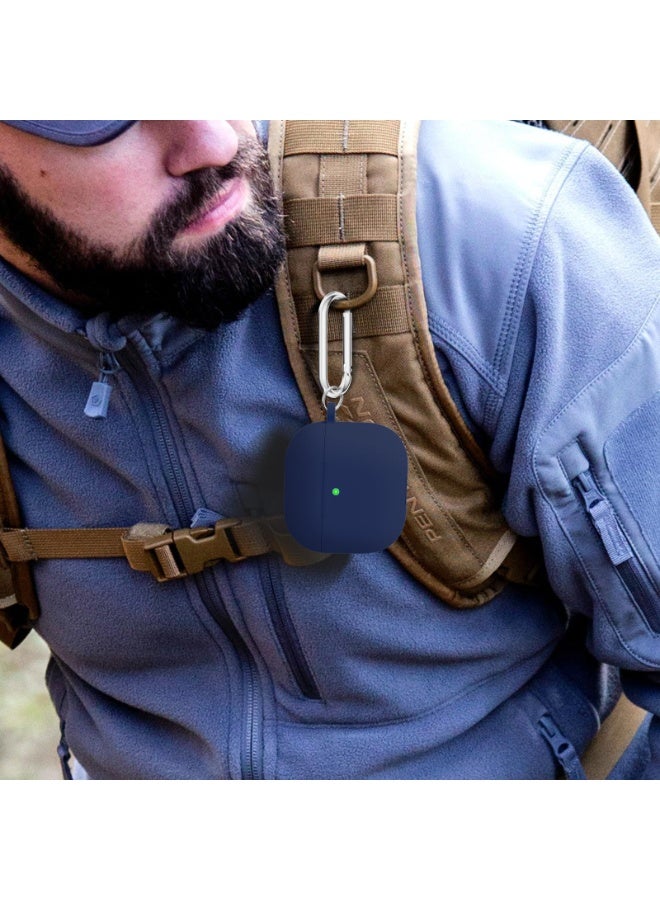 ANYOGRO for AirPods 4 Case Cover 2024 with Cleaner Kit,Soft Silicone Protective Case for Apple AirPods 4th Generation Case for travel or daily commutes, Accessories with Keychain-Midnight blue - Image 4