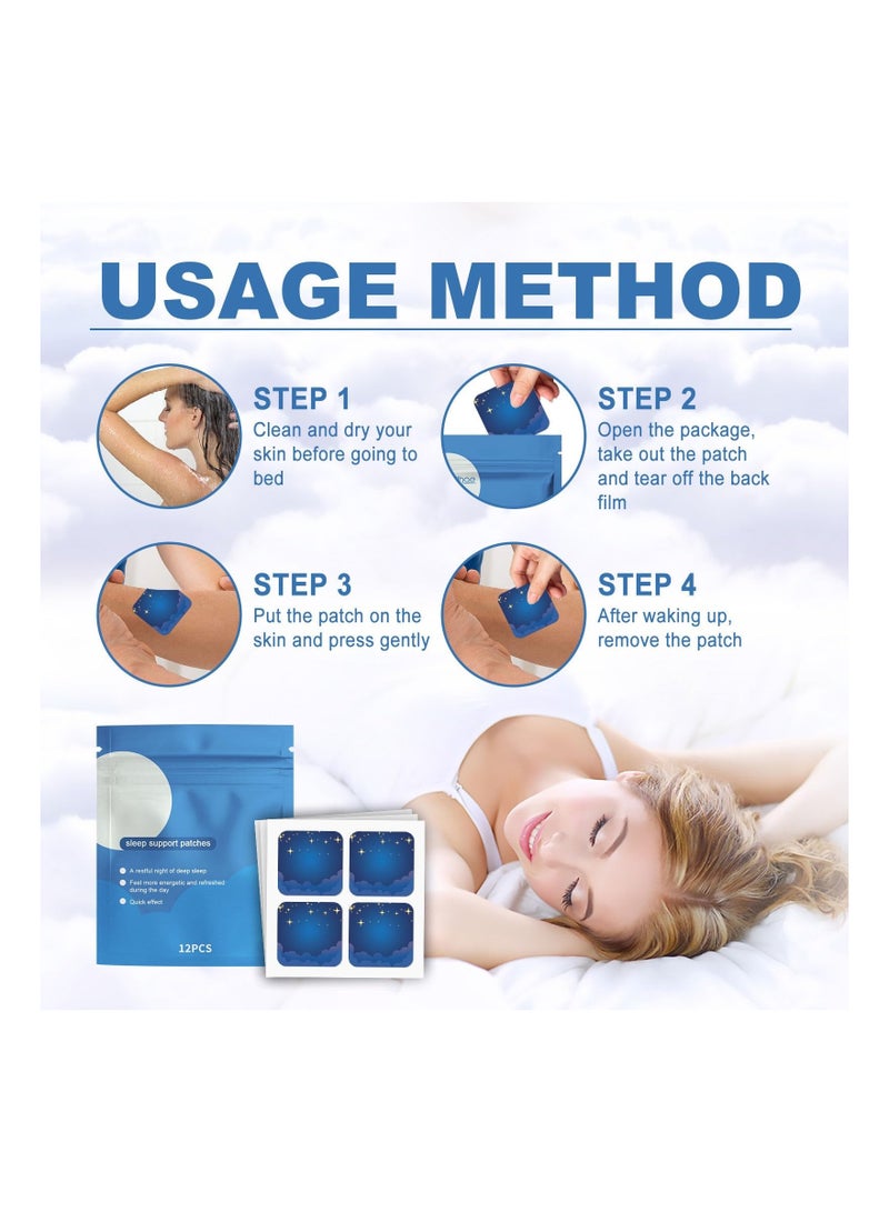 KASTWAVE Deep Sleep Patches for Adults, 12 Pcs Sleep Aid Pads, Natural Sleeping Stickers to Improve Sleep Quality, Easy to Apply and Comfortable, Sleep Aid Patches for Men and Women - Image 3