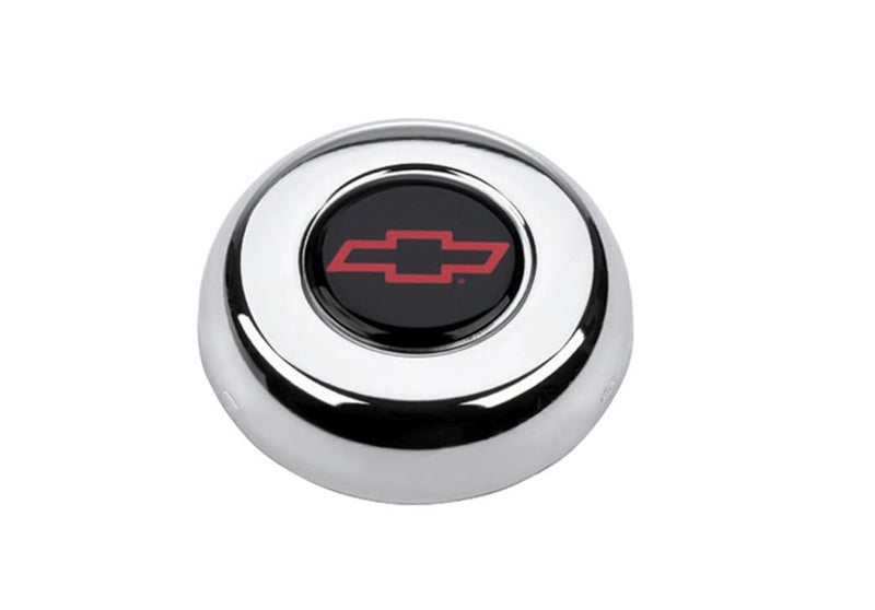 Grant 5640 Chrome Horn Button (Chevy Bow Tie, Black/Red) - Image 5