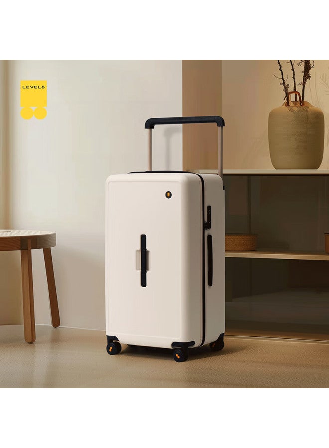Level8 Suitcase With Wide Handle, Travel Case For Men And Women, 26-inch Large Capacity Password Lock, Spinner Wheels, Yuexiangjia Series, Apricot Color - Image 2