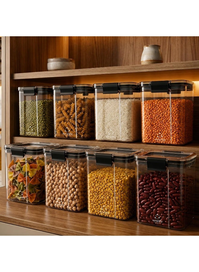 HomeWiz Airtight Kitchen Storage Box 700ml x8 | Containers For Kitchen Storage Set | Food Grade BPA-Free Kitchen Containers Set With 2 Side Clip-Lock | Stackable, For Pantry and Fridge Storage - Image 1