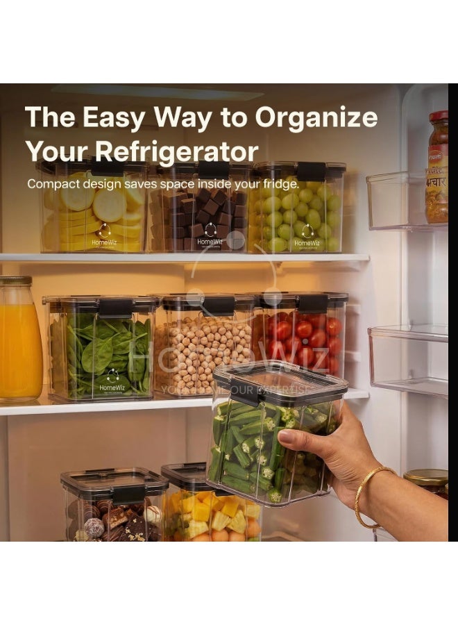 HomeWiz Airtight Kitchen Storage Box 700ml x8 | Containers For Kitchen Storage Set | Food Grade BPA-Free Kitchen Containers Set With 2 Side Clip-Lock | Stackable, For Pantry and Fridge Storage - Image 4
